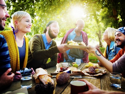 Diverse People Luncheon Outdoors Food Concept